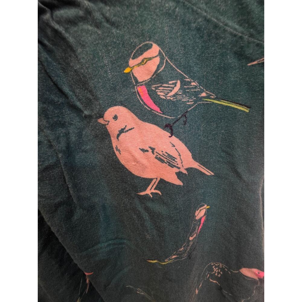 Boden Viscose Dress 3/4 Sleeve Womens Green Bird Print Side Zip Cottagecore - Picture 5 of 11